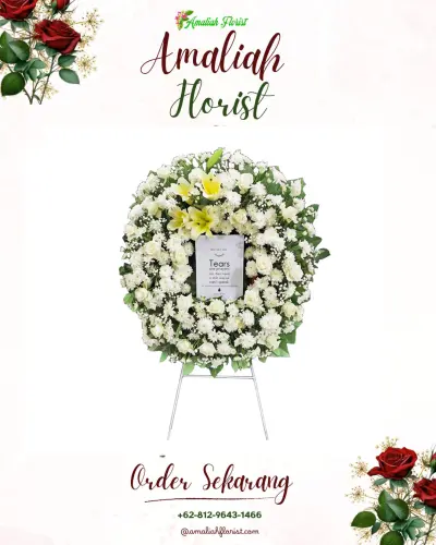 Krans Bunga Duka Cita di Kelapa Dua Wetan